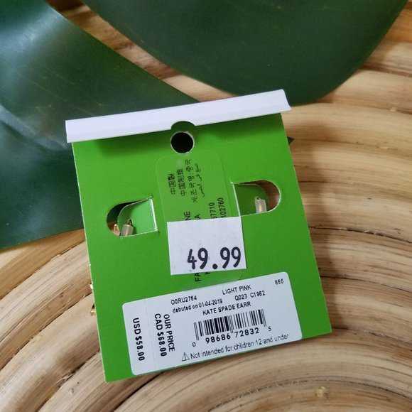 Kate spade light pink floral earrings NWT - Picture 3 of 5